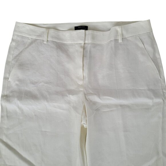 RW&CO Linen Blend Wide Leg Mid Rise Pants Off White Color Plus Size - Picture 6 of 13